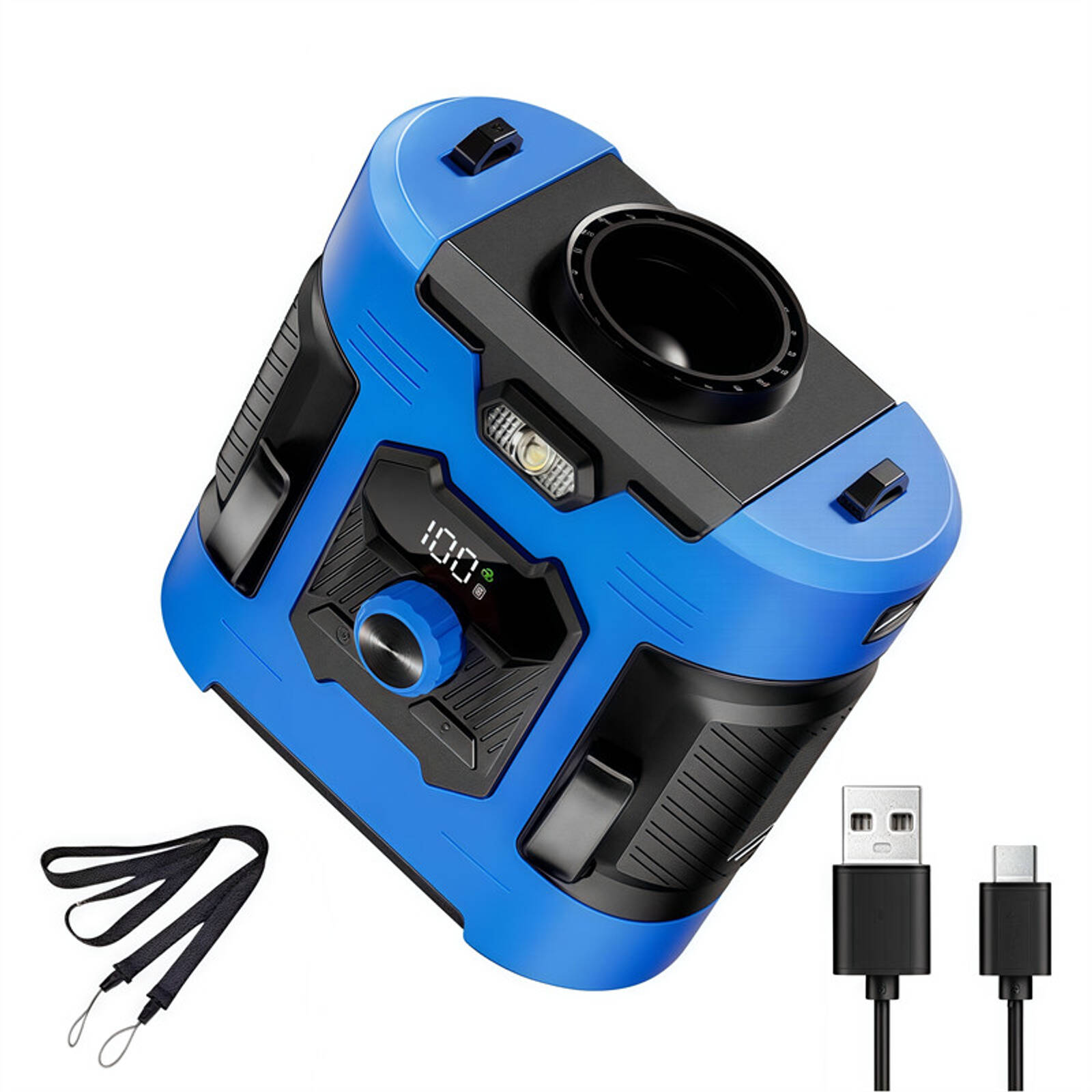 Catzon Portable Waist Clip Fans Wearable Belt Personal Fan-Blue