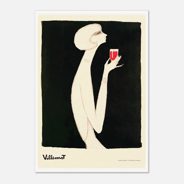 Galrie Campari Bitter 1977 Vintage Poster by Bernard Villemot - Retro Wall Art, Poster Only, A4 21 x 30cm (8 x 12inch)