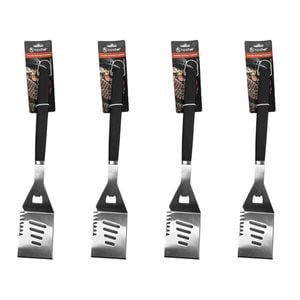 4PK Topchef Stainless Steel Barbeque Grill Turner w/ Indents Black/Silver