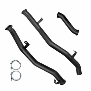 Ignite Exhausts Dpf Back For Toyota Landcruiser 79 Series V8 Dual Cab 3.5" With Straight Pipe Black Aluminised Steel