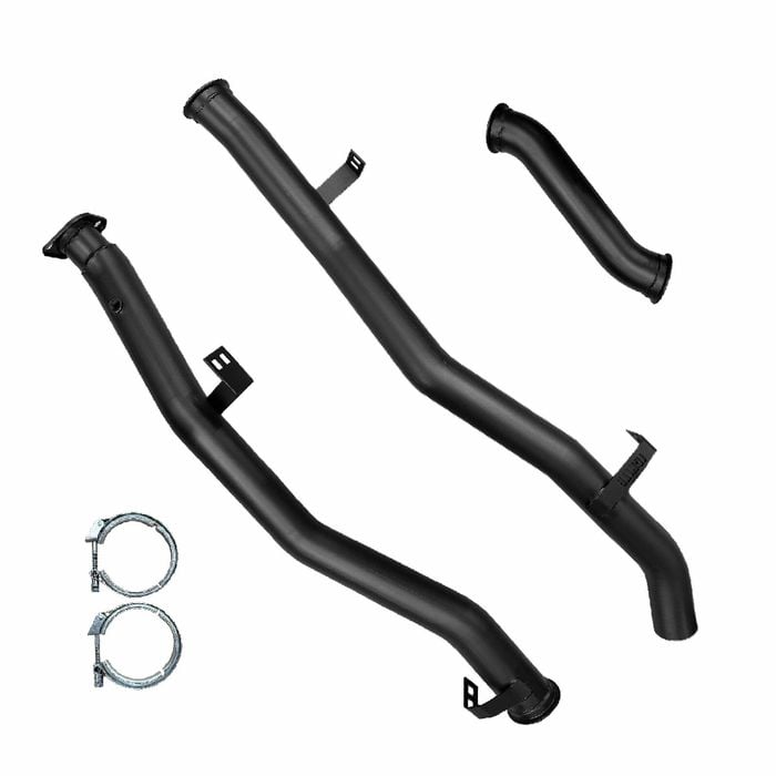 Ignite Exhausts Dpf Back For Toyota Landcruiser 79 Series V8 Dual Cab 3.5" With Straight Pipe Black Aluminised Steel
