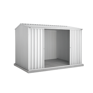 Absco Sheds 3.0 x 2.26 x 2.00m Zincalume Ezislider Double Sliding Door Garden Shed