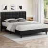 Alfordson Bed Frame Double Black Leather