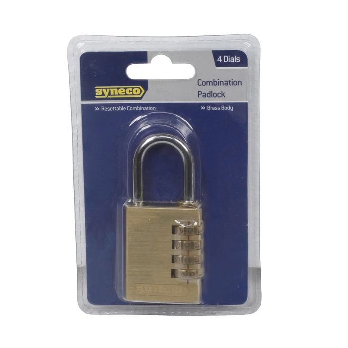 Syneco 4 Dial Brass Combination Padlock Bunnings Australia