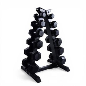 Brixx 2.5kg - 15kg Hex Dumbbell & Rack Set | 6 Pairs - 105kg Package