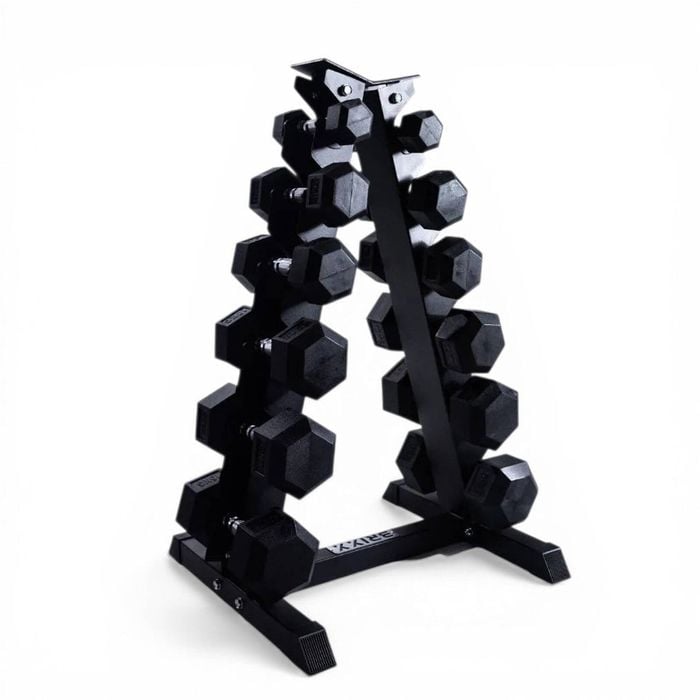 Brixx 2.5kg - 15kg Hex Dumbbell & Rack Set | 6 Pairs - 105kg Package