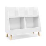 Costway 5-Cube Kids Toy & Book Storage Shelf 2-in-1 Bookcase & Toy Chest - White