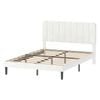 Levede Double Bed Frame Upholstered Adjustable Headboard White