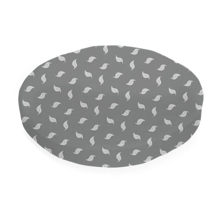 Babyhood Amani Bebe Organic Jersey Cotton Round Fitted Sheet - White Leaf