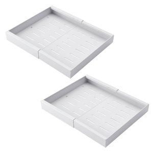 Toque Cabinet Organizer Drawer Shelf Pull Out 2Pcs Width-adjustable Kitchen