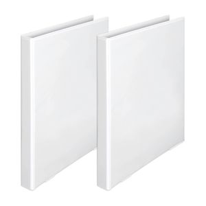 2x Marbig Pp Clearview 4 D-ring 19mm A4 Insert Binder File Paper Organiser White