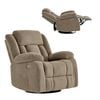 Advwin Recliner Chair Velvet Rocking Sofa Couch Rotatable Lounge Armchair Light Brown