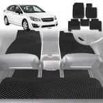 6D Diamond Car Floor Mats for Subaru Impreza 2011-2016-Full Set-Black-Outback GT