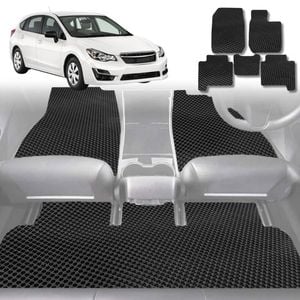 6D Diamond Car Floor Mats for Subaru Impreza 2011-2016-Full Set-Black-Outback GT