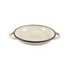 Urban Style Enamelware 24cm Ragout Plate w/ Green Rim - Cottage