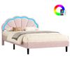 ALFORDSON Bed Frame Double LED Adjustable Headboard Pink