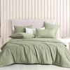 CleverPolly Vintage Washed Microfibre Quilt Cover Set - Eucalypt - Super King