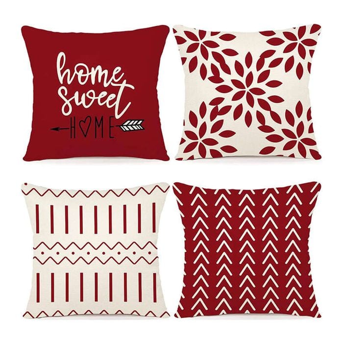 Catzon 4 Pcs Modern Throw Pillow Covers Geometric Flower Pattern for Couch