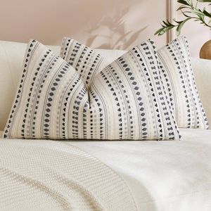 Gioia Casa 2-Pack Bohemian Dot Woven Cushion Covers 30cm x 50cm - Grey