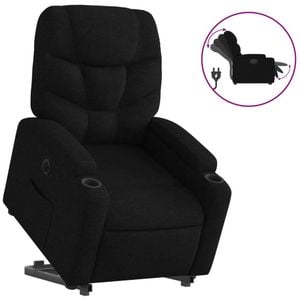vidaXL Electric Stand up Recliner Chair Armchair Single Sofa Couch Black Fabric