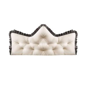 SOGA 150cm Crown Pillow Tufted Cream Headboard Cushion for Bed