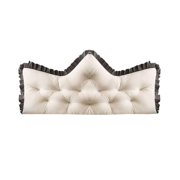 SOGA 150cm Crown Pillow Tufted Cream Headboard Cushion for Bed