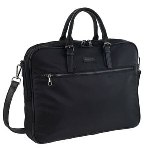 Pierre Cardin Men's Nylon Classic Business Laptop Bag W/multiple Packet Black