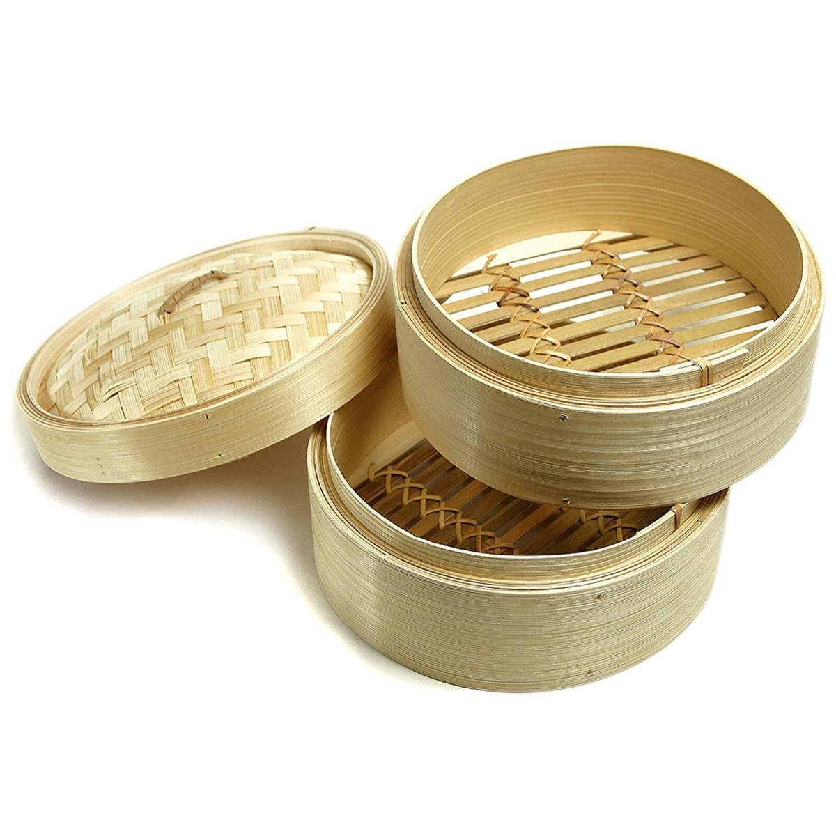 Ken Hom Excellence 2-Tier 20cm Bamboo Steamer - Brown - Bunnings Australia