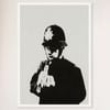 Galrie Banksy Rude Copper Artwork Print Iconic Urban Art from 2002, White Frame, 70 x 100cm (28 x 40inch)