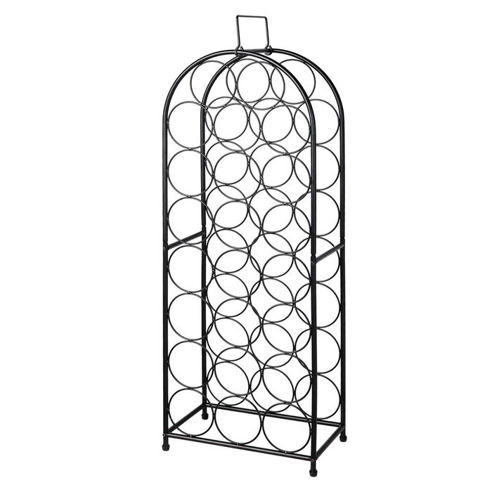 Levede 23 Bottle Wine Rack Kitchen Home Floor Storage Organiser Metal Black
