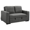 Sarantino Hoffman Linen Sofa Bed with Cushions and Cup Holders Dark Grey