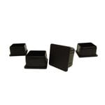 Surface Gard Black Square Plastic Chair Tip - 4 Pack