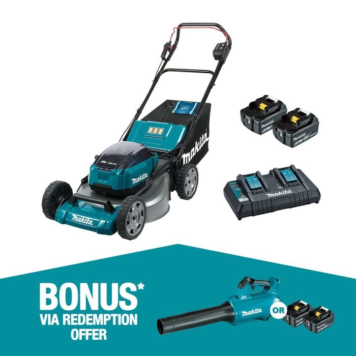Makita 534mm 21 18V x 2 Brushless Lawn Mower Kit Bunnings Australia