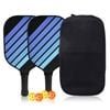 Catzon Pickleball Paddle Set Lightweight Fiberglass Surface Paddles Set Of 2 With 4 Balls 1 Bag-blackblue