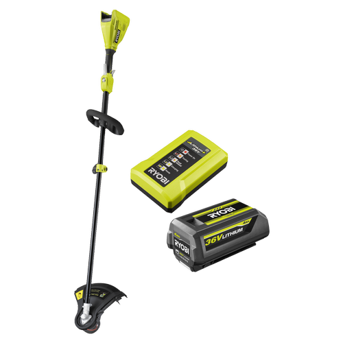 Ryobi 36V 4.0Ah 40cm Straight Shaft Brushless Cordless Line Trimmer Kit RLT36X4BL Bunnings Australia