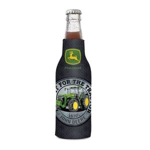 John Deere Bottle Cooler-Green & Black w/Tractor Graphic 12oz/375ml
