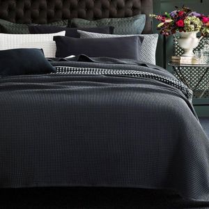 CottonMore 100% BAMBOO 350gsm Large Chunky Waffle Blanket Throw Rug Charcoal - Single
