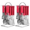 Avanti 48 Piece Stainless Steel Hanging Cutlery Set Red - 2 x 24pc