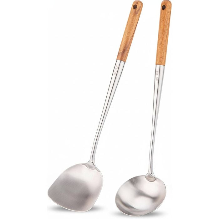 Wok Spatula and Ladle Set - 17 Stainless Steel Tools