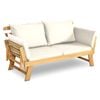Costway Wood Couch Sofa Bed Recliner W/cushions White