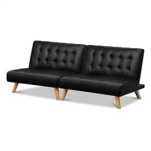ALFORDSON 2x Sofa Bed Single Seater Black