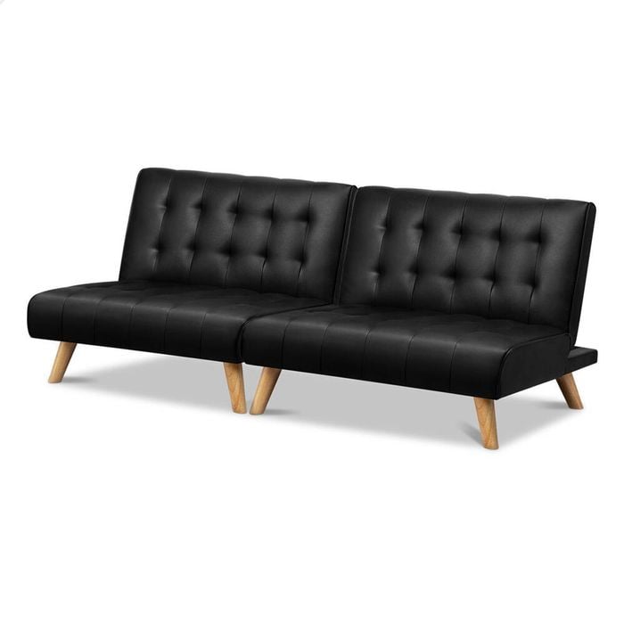 ALFORDSON 2x Sofa Bed Single Seater Black
