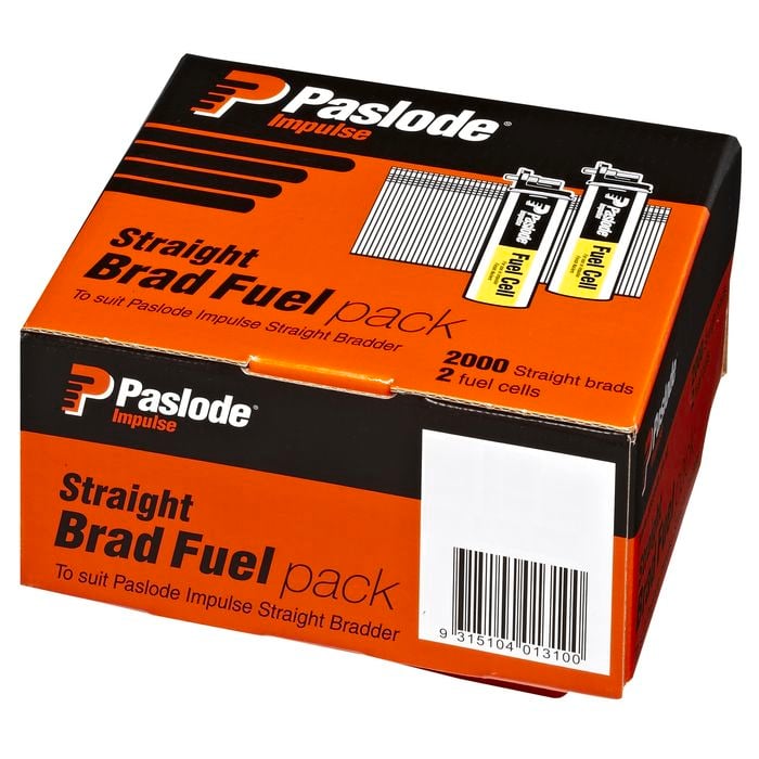 Paslode C50 x 1.6mm Zinc Impulse Plated Straight Brad Fuel - 2000 Pack