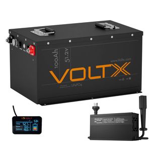 VoltX 48V 100Ah Golf Cart Lithium Battery & Charger Bundle, 5120Wh LiFePO4, Yamaha G29, Golf Farm Resort Buggy