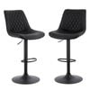 2x Artiss Bar Stools Gas Lift Leather Diamond Black