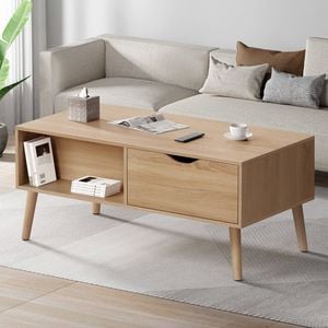ALFORDSON Coffee Table 2 Drawers Shelf Wood