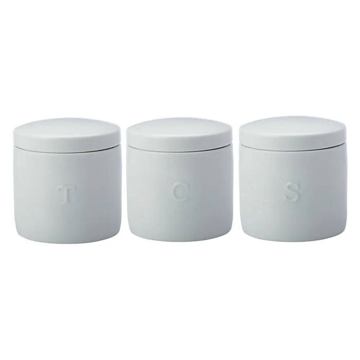 3pc Maxwell & Williams Indulgence Porcelain 600ml Canister Set - White