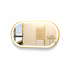 P&P Gold Oval LED Bathroom Mirror Anti Fog Dimmable Light Luxury Frame