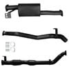 Ignite Exhausts Turbo Back for Toyota Landcruiser 76 Series V8 Wagon 3" Cat With Muffler Black Aluminised Steel