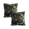 SOGA 2X 50cm Forest Green Crushed Velvet Decorative Throw Pillow